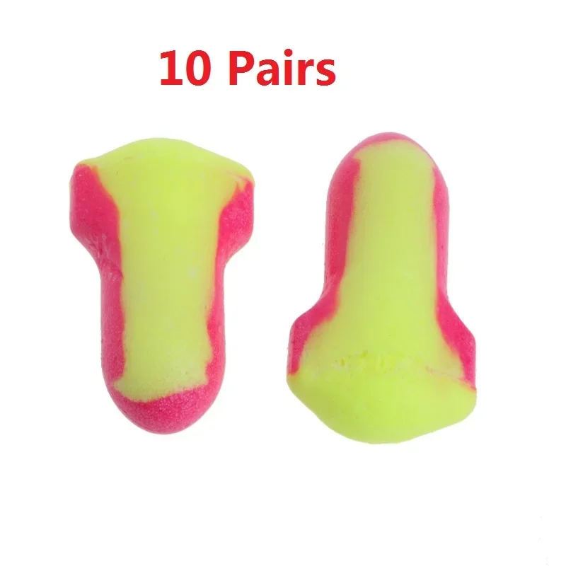 ESCAM 10 pares de tapones para los oídos desechables de espuma suave Protector de oídos para dormir a prueba de ronquidos sin cables