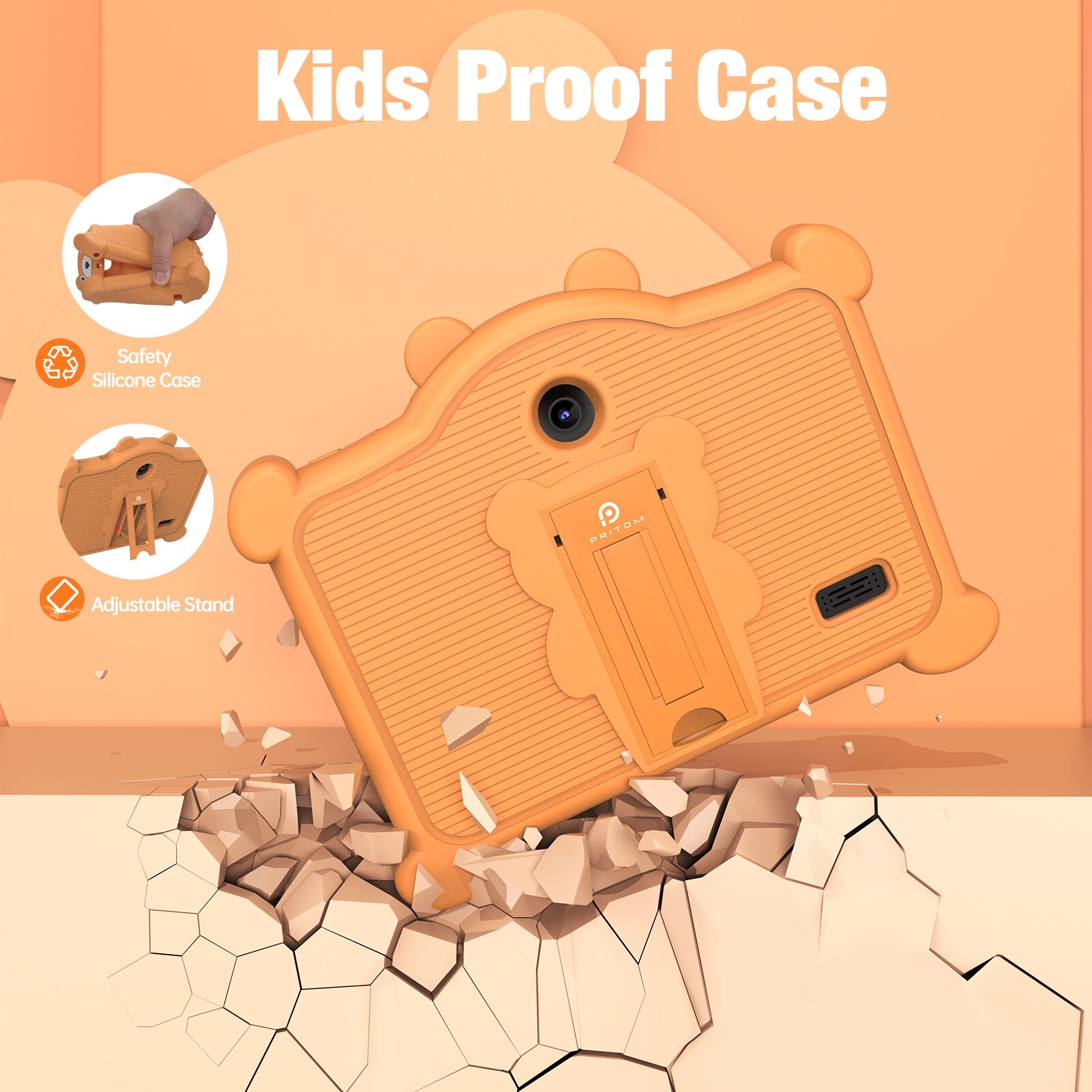 PRITOM 7 Pouce Bambin Tablette pour Enfants Android 11 2 GB RAM 32 ROM Enfants Logiciel Installé Compatible Contrôleur De Jeu