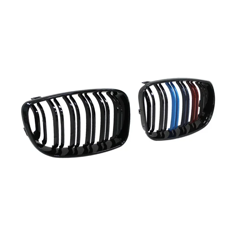 For BMW E81 E87 E82 E88 128I 130I 135I Car Front Bumper Kidney Grille Racing Grills Grilles Gloss Black Dual Slats Grill 07-11
