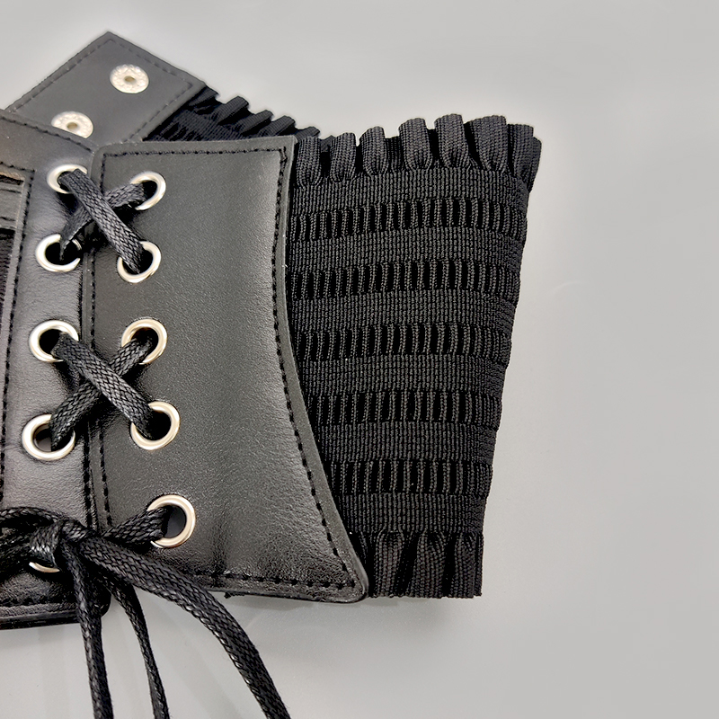 Elastische Plus Größe Spitze Korsett Gürtel für Frauen Breite Stretch Cummerbunds Weibliche Goth Punk Kleid Korsett Gürtel Braun Weiß Bund