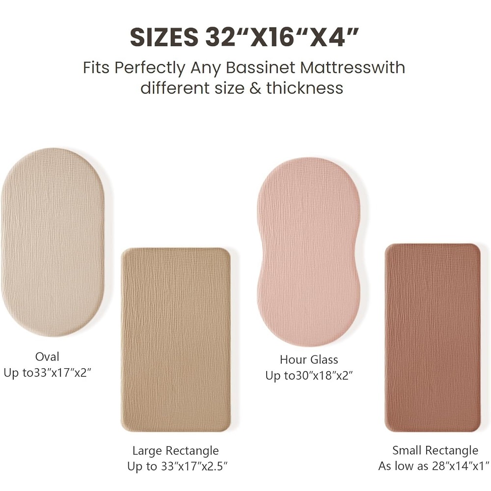 Sábanas de muselina para Moisés para bebé, funda para cambiador, 100% de algodón, suave y transpirable, 2 uds.