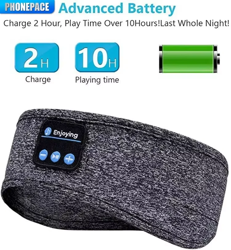 Auriculares Bluetooth, diadema deportiva para dormir, auriculares inalámbricos elásticos, máscara para ojos de música, auriculares inalámbricos con Bluetooth, diadema