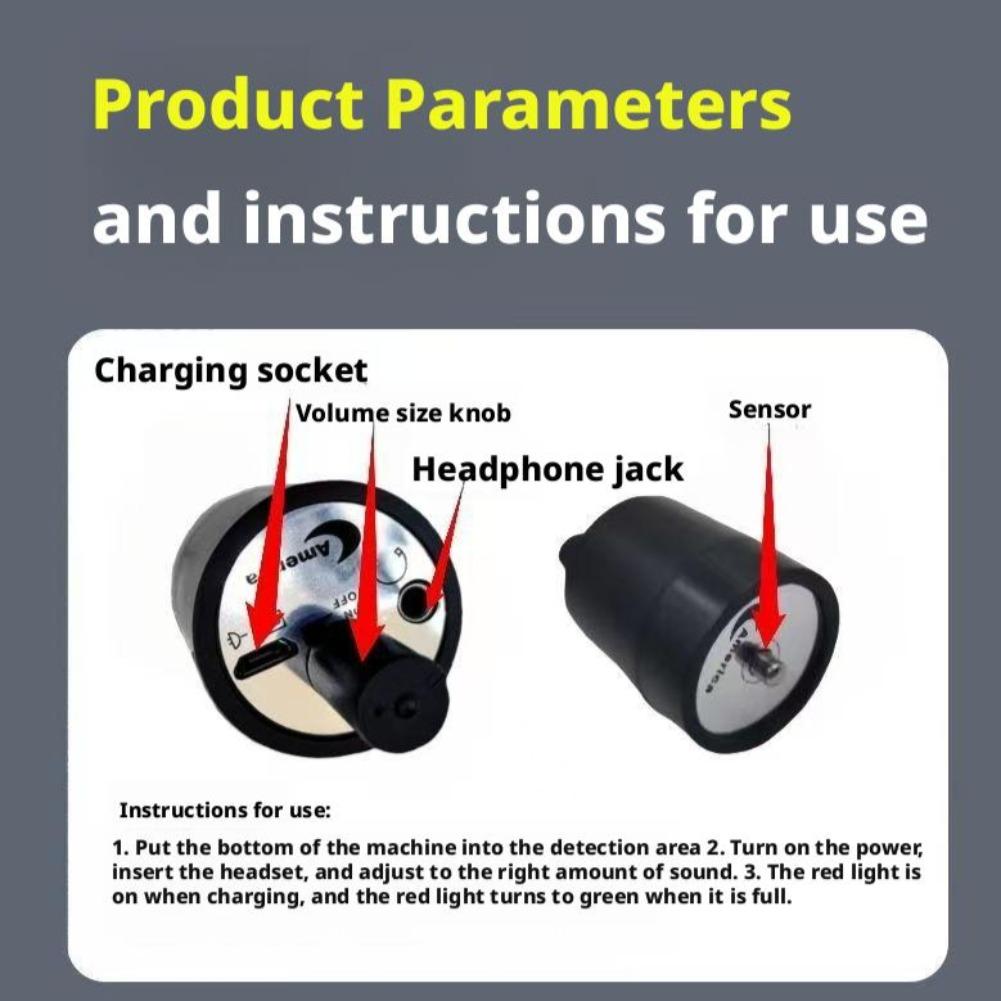 Détecteur de fuite d'eau détecteur sonore multifonctionnel pour fuite d'eau de tuyau adapté à la détection de fuite de divers tuyaux de construction