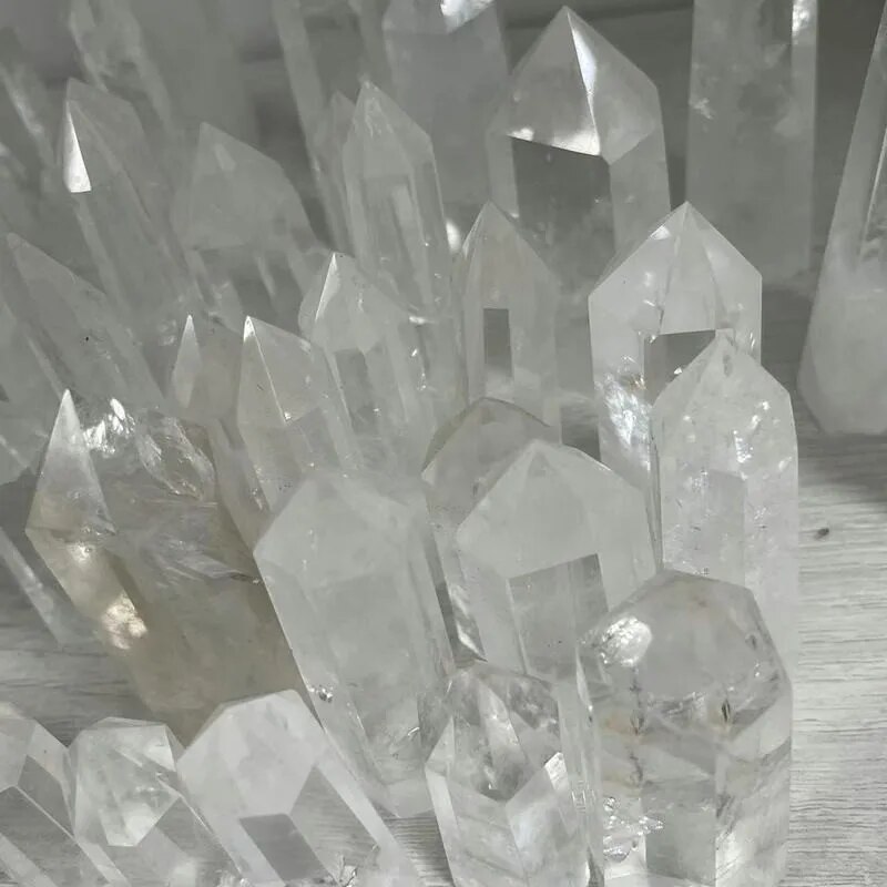 1 peça cristal de quartzo natural brasileiro cristal branco ornamentos de cristal de cura de cristal brasileiro