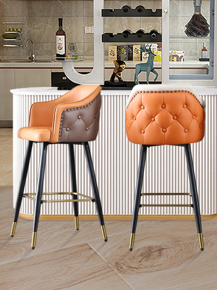 Nordic móveis para casa tamborete de bar moderno simples sala estar café alta bar cadeiras recepção lazer encosto poltrona