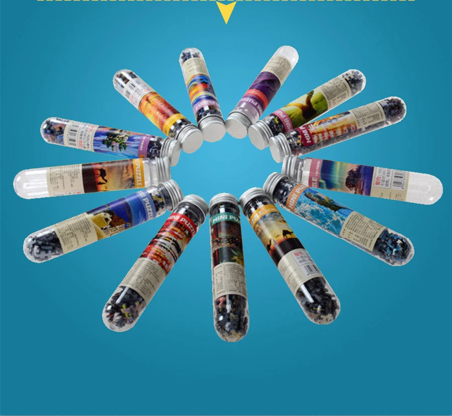 150 Mini rompecabezas de descompresión para adultos, rompecabezas de regalo para niñas, tubo de ensayo personalizado, rompecabezas de papel de viaje para hombres y mujeres