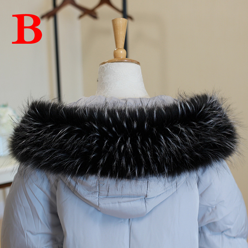 Multicolore hiver capuche fourrure décor chaud fausse fourrure écharpe femmes manteau col de fourrure châle détachable doux en peluche colliers accessoires