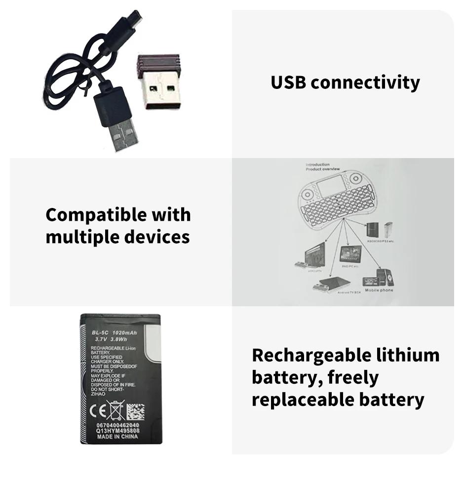 I8 Miniワイヤレスキーボード,2.4g, 3色バックライト,Android TVボックス用の英語エアマウス,タッチパッド付きリモコン,PC