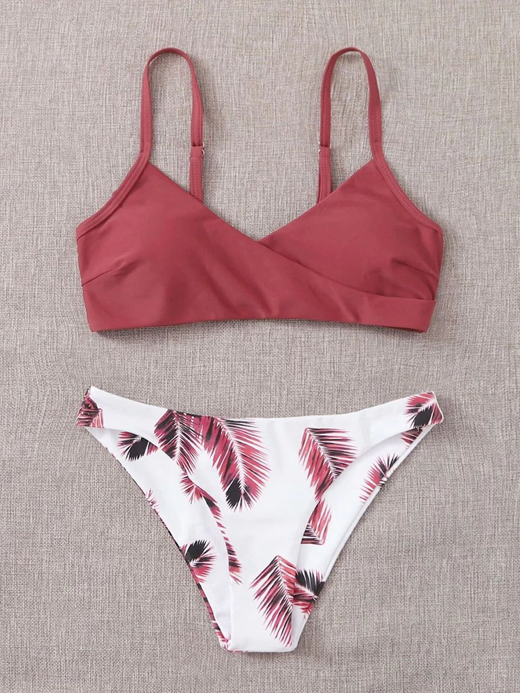 Bikini para mujer, traje de baño con estampado Floral aleatorio, conjunto de Bikini con realce, Bikini Sexy, traje de baño para mujer, ropa de playa para nadar