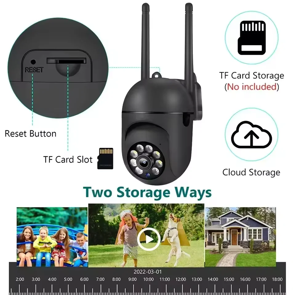 Licht Alarm CCTV Camera5MP Camera's 2.4G Wifi Kleur Nachtbewaking IP Buiten Humanoïde Tracking Thuis 4.0X Zoom Geen Ad APP