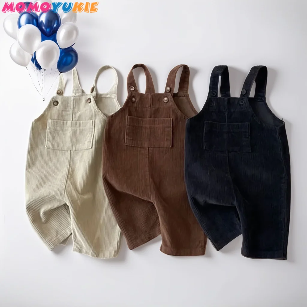 Ropa para recién nacido, mono de pana para niño, monos de otoño e invierno, pelele para niña, pantalones con pechera informales, monos, ropa para bebé 2023