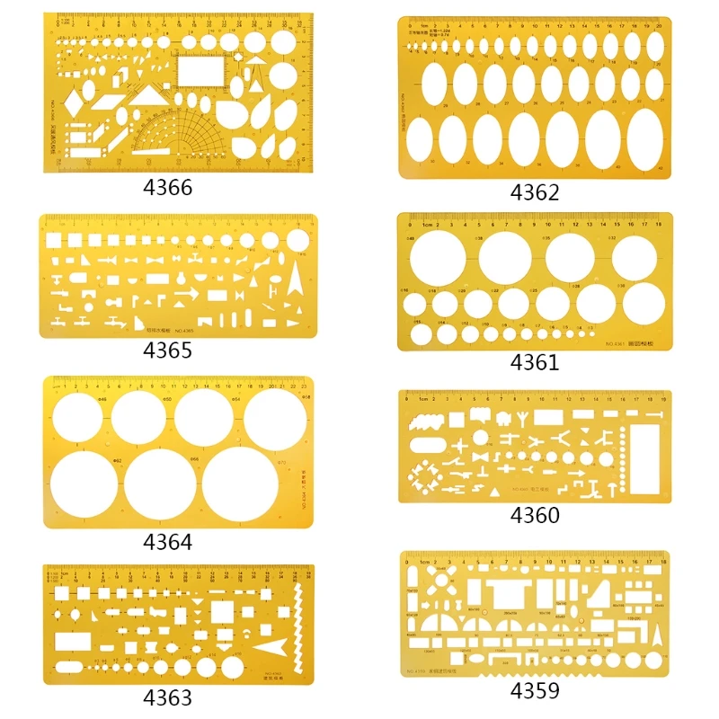 Ellipse Oval Template Geometry College Math Measuring Tool Stencil Ruler Student D5QC