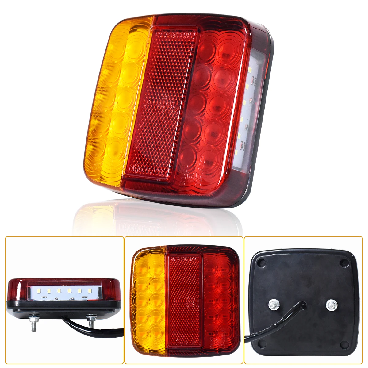 2 szt. LED Tylne Lampy 12V/24V Wielofunkcyjne Światła Stop/Wsteczne/Przeciwmgielne/Kierunkowskazy do Ciężarówek/Przyczep/Kamperów/SUV-ów