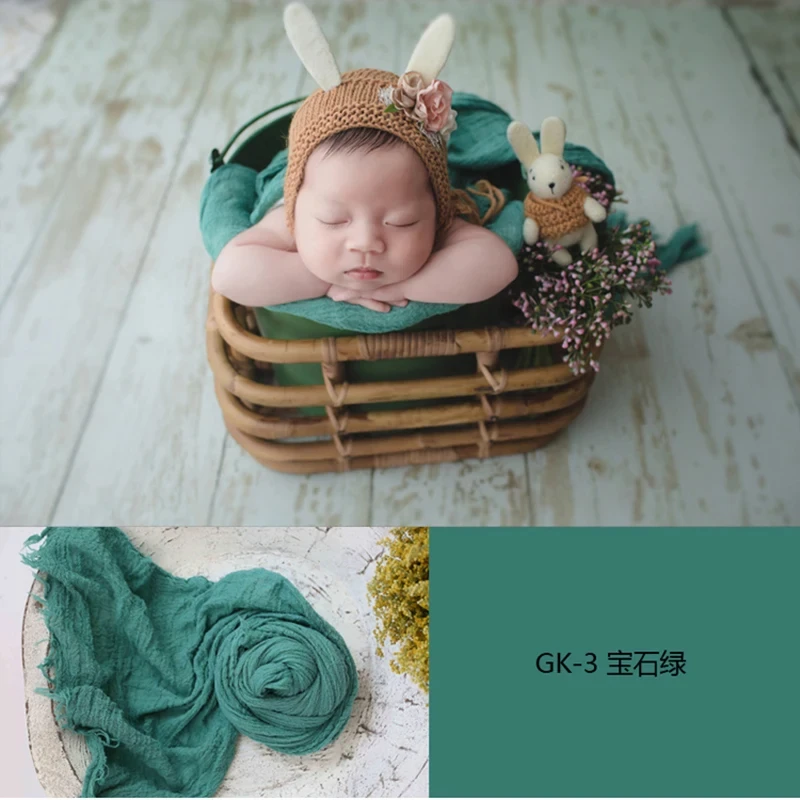 Seersucker Wrap ทารกแรกเกิดการถ่ายภาพ Props ผ้าฝ้ายนุ่มผ้าห่มเด็ก Swaddle ทารกสตูดิโอถ่ายภาพตะกร้าฉากหลังอุปกรณ์เสริม