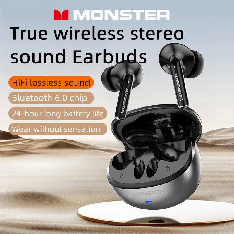 Monster MQT39 auriculares inalámbricos Bluetooth 6,0 TWS auriculares estéreo de alta fidelidad auriculares para juegos con reducción de ruido auriculares deportivos con micrófono