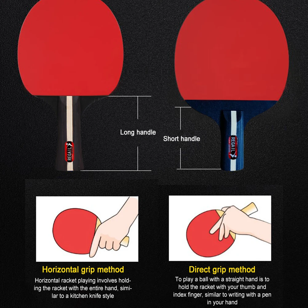Rakieta do tenisa stołowego 2 rakiety i 3 piłki Ping Pong wiosła ustawiają profesjonalny zestaw Ping Pong dla 2 graczy z torbą do gry turniejowej