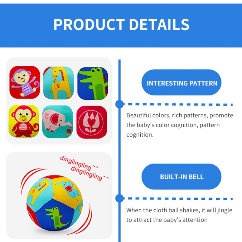 Baby Hand Grasp Ball สัตว์ความรู้ความเข้าใจ Ball Hand Grasp Rattle เด็ก Interactive ของเล่น