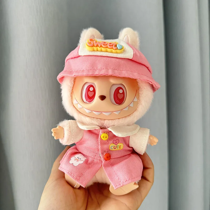 Mini Plüsch Puppe Kleidung Outfit Zubehör Für Korea Kpop Exo Labubu V1 V2 Idol Puppen Sitzen party kindergarten hut set Kleidung