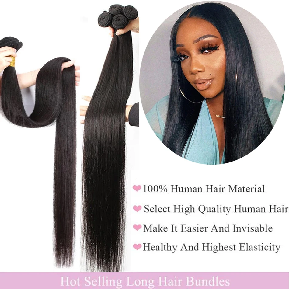 Pacotes retos do cabelo humano, cabelo 100% humano do Virgin, osso do Weave, extensões do cabelo do Tissage, 12A