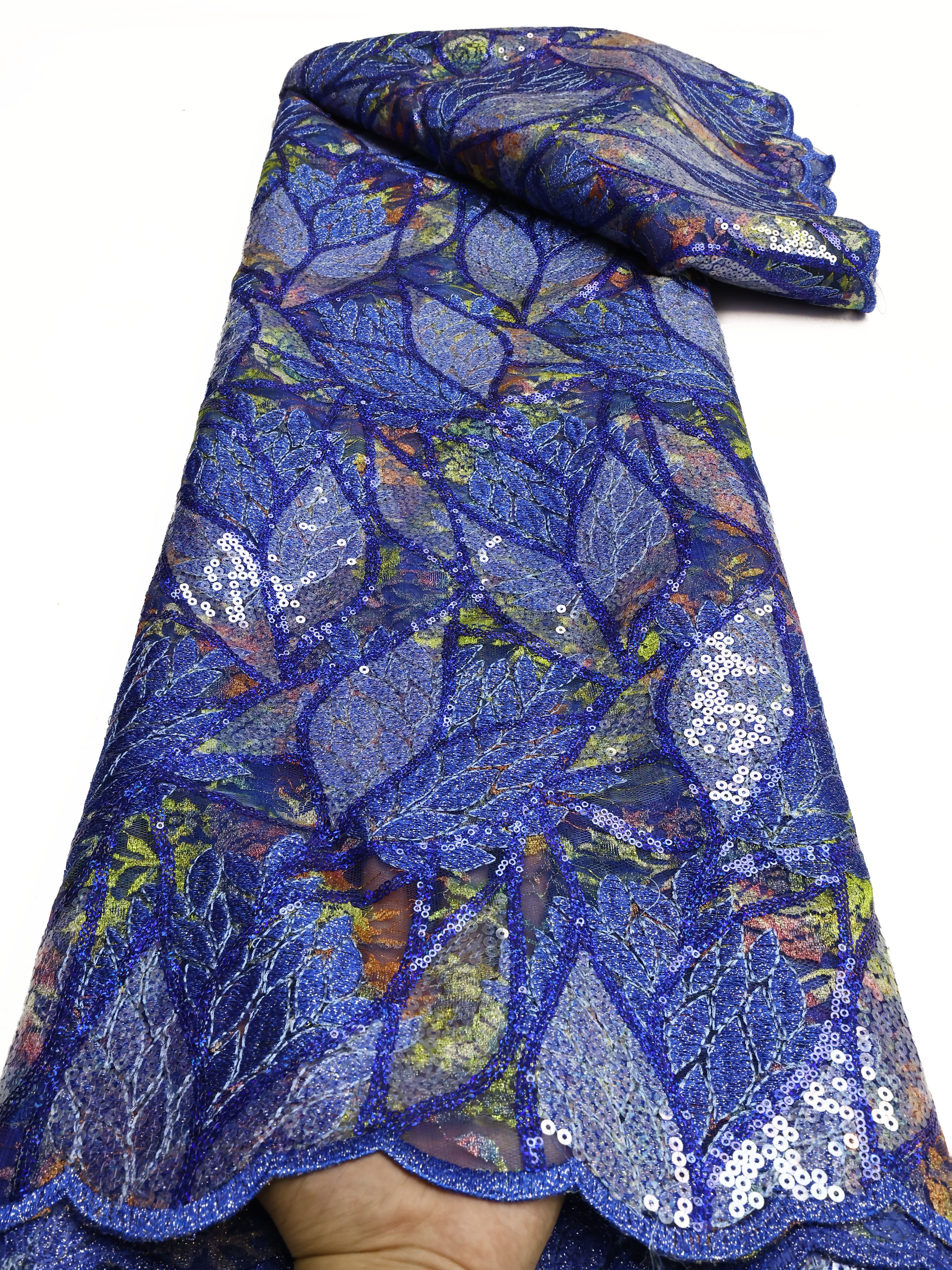 2025 Afrikaanse netto kant met pailletten Afrikaanse kant stof Hoge kwaliteit 5 yards Nigeriaanse Franse tule kant stof voor bruiloft