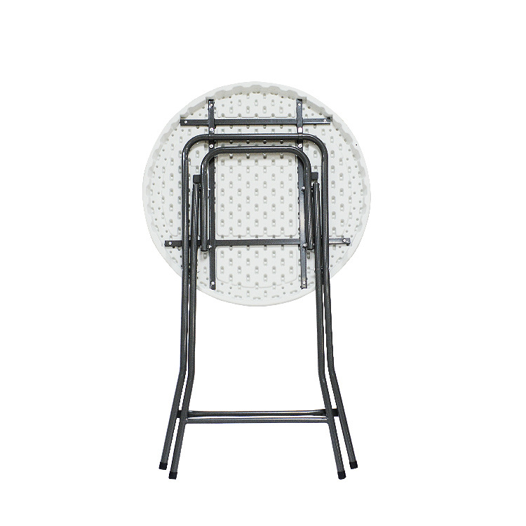 Faltbare, tragbare, Durchmesser 60/80 cm, weiße, hohe, runde Cocktail-Kunststofftische für Bar, Party, Outdoor