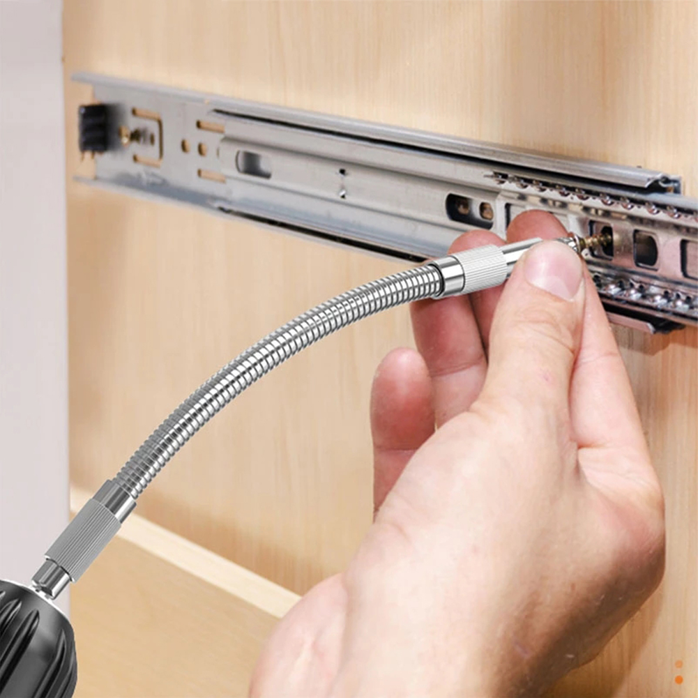 柔軟な金属シャフトビットホルダー、ドライバーラチェット、ドライバーエクステンションロッド、多用途電気ドリル、1/4六角、150-400mm