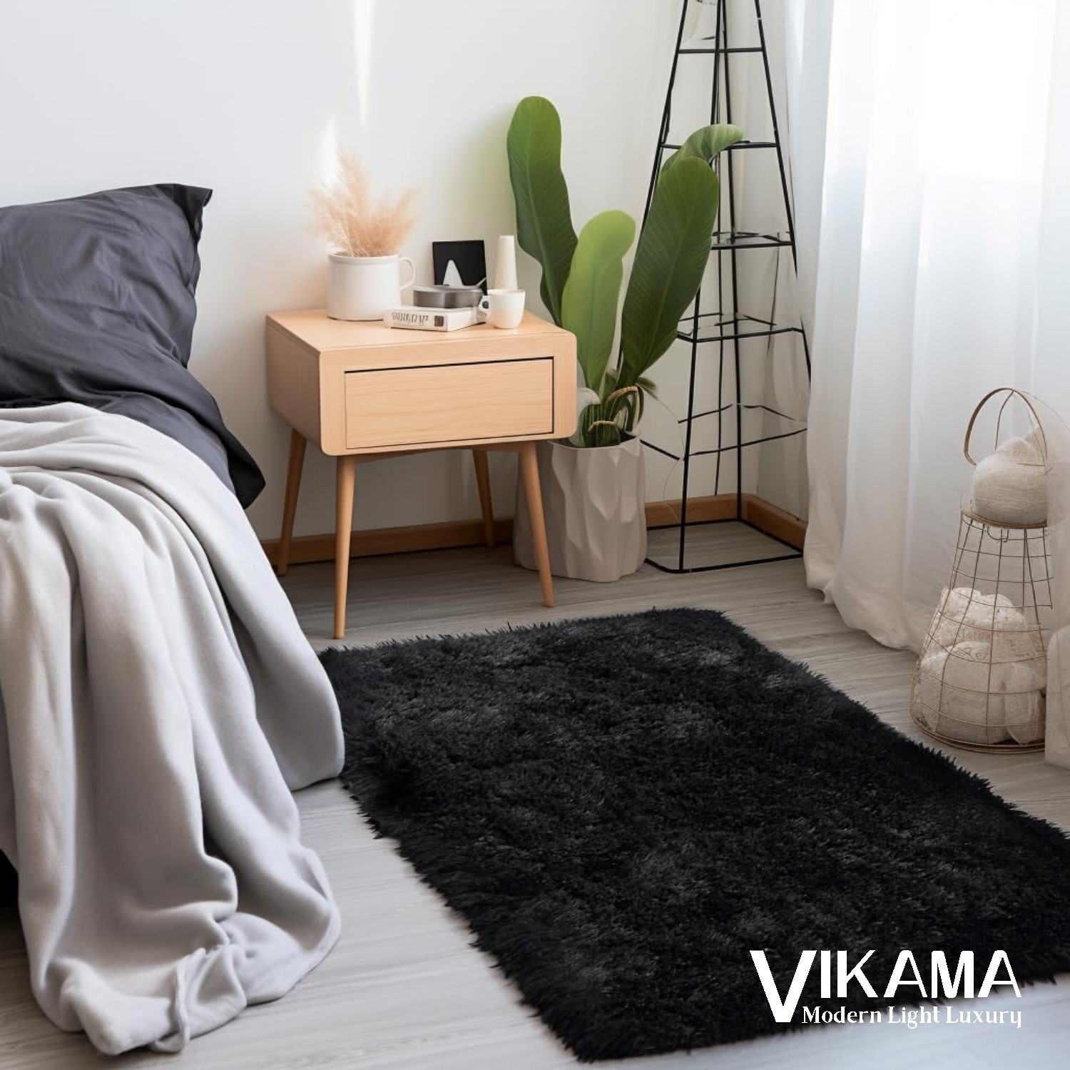 VIKAMA Mädchen-Schlafzimmer, Nachttischlampe, luxuriöser Teppich, Wohnzimmer, warmer Plüsch, Kinderzimmer, weich, pflegeleicht, große Bodenmatte