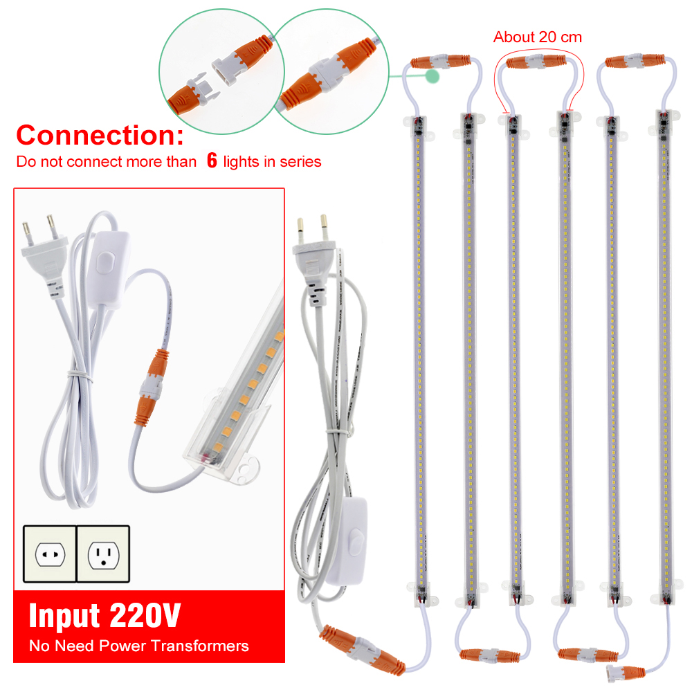 Светодиодная ламповая лампа AC220V 50 см 72 светодиода высокой яркости ночника 2835 полоса энергосберегающая лампа для дома на стенку кухонного шкафа Декор