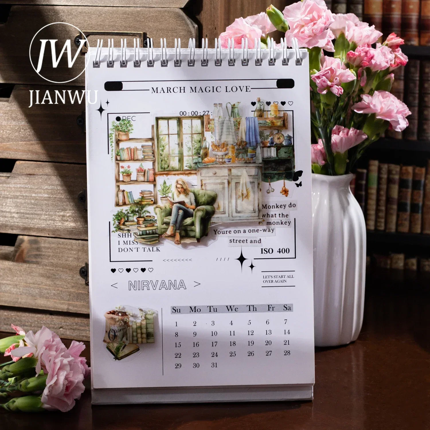 JIANWU 60mm * 200cm 코너 생활 시리즈 빈티지 장면 조경 재료 콜라주 애완 동물 테이프 크리 에이 티브 DIY 저널 편지지