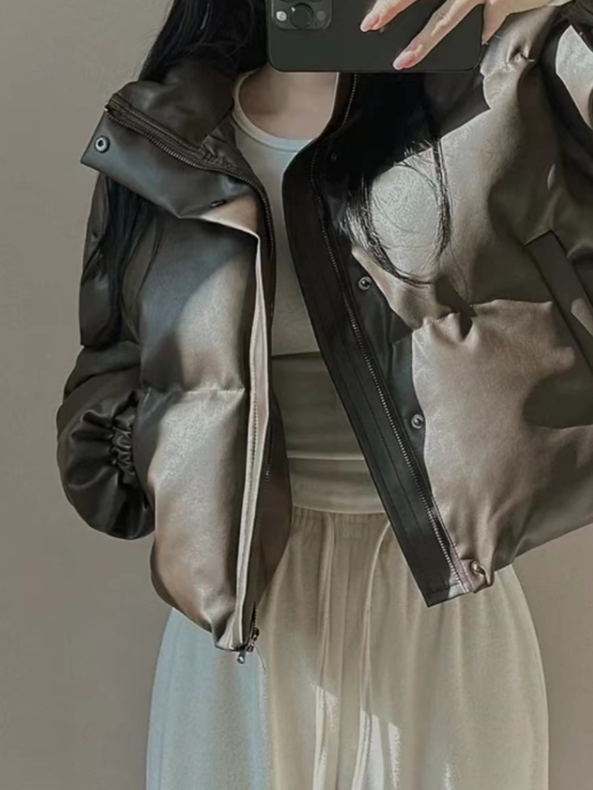 Korean Sle Women's Cotton Jacket Winter New Loose Versatile Thick Short PU Leather Bread Sle Coat Trendy Small Size