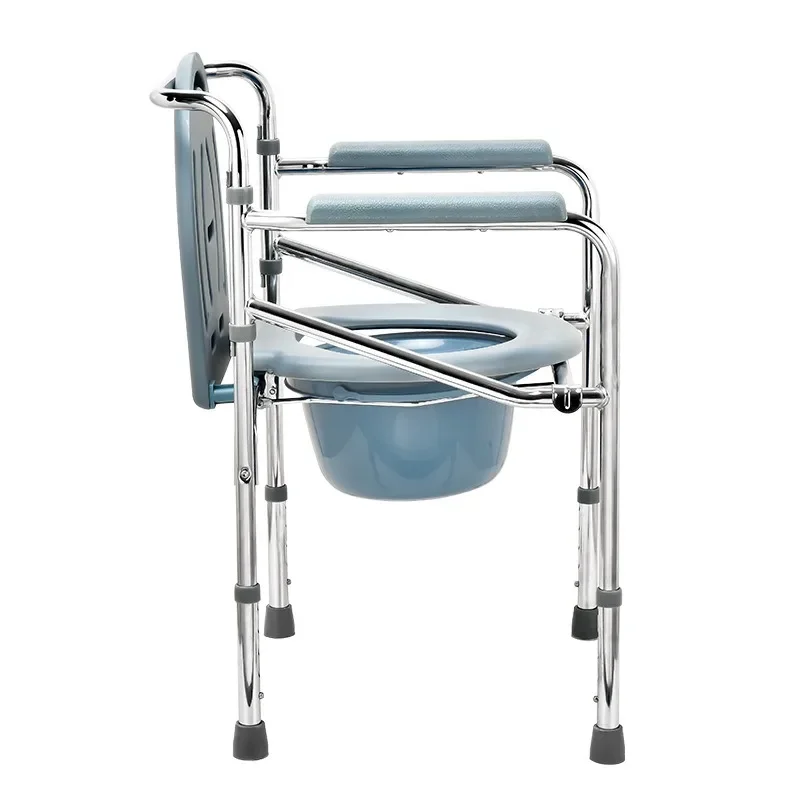 Silla de inodoro de pvc plegable de acero inoxidable, sillón de alta calidad para ancianos, discapacitados y adultos