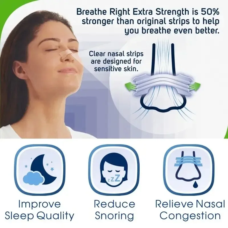 50PCS Breath Nasal Strips Right Aid Stop Snoring Nose Patch Good Sleeping Patch Product Easier Breath Sleep Aid Decive
