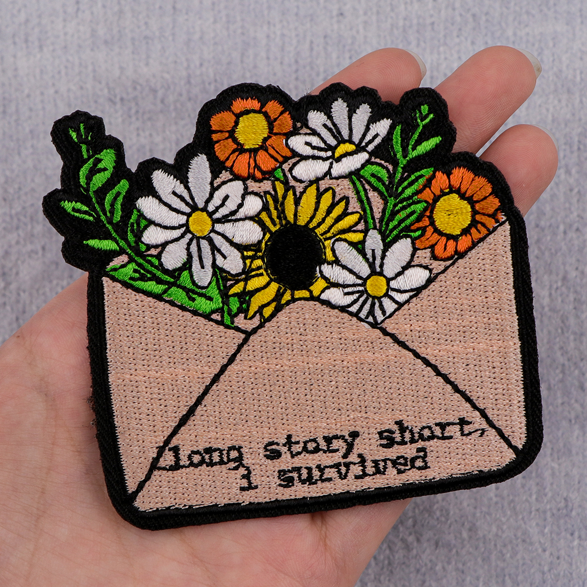 Lange Geschichte kurze Patches auf Kleidung Sänger bestickte Patches Blumen nähen Abzeichen Eisen auf Patch DIY Kleidung Zubehör