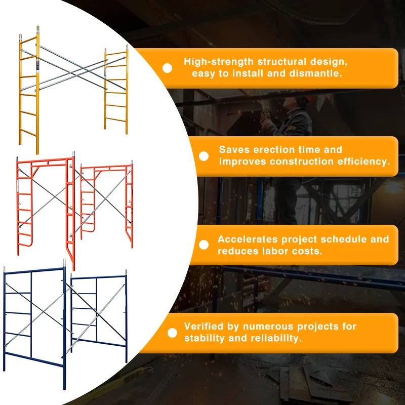 Q235 Steel Construction Frame Scaffolding Set 6m Foldable Mobile Ladder with Galvanized Plank for Warehouse and Workshop Use