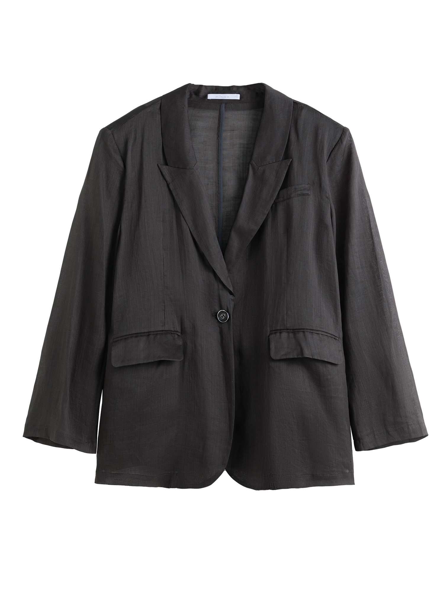 Dushu Frauen dünne Blazer Mäntel Herbst neue dunkle graue einfache elagant gekerbte Kragen Büro Dame Blazer Jacke 24 ds83130