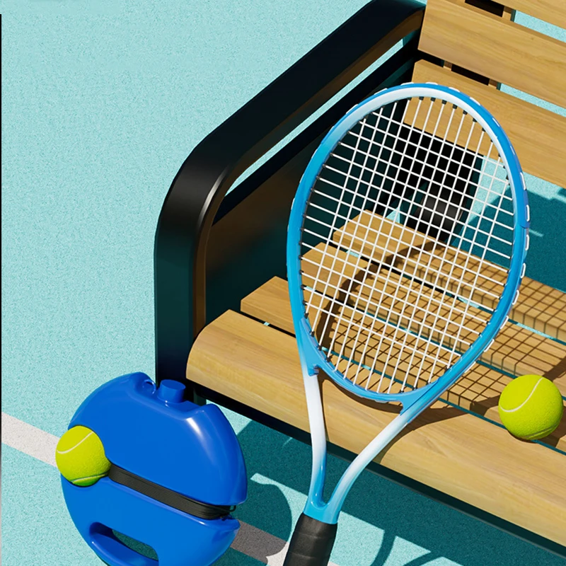 Base de ayuda para entrenamiento de tenis de alta resistencia con cuerda elástica, práctica de pelota, entrenador de tenis de rebote de servicio automático, dispositivo de entrenamiento de socio