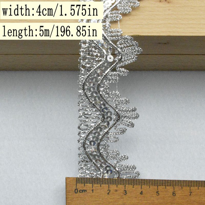 5 Meter/16,4 Fuß pro Packung, neuer Spitzengürtel, Kleidungszubehör, DIY-Spitzenvorhang, Spitze, Kleidungszubehör, 4 cm Kronenpitze