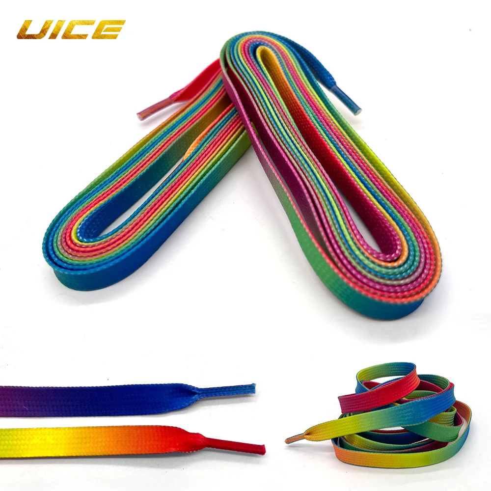 Cadarços para patins de hóquei, acessórios de hóquei 72 84 96 108 120 130 polegadas, trança de camada dupla, ponta encerada reforçada, design de patins de hóquei no gelo