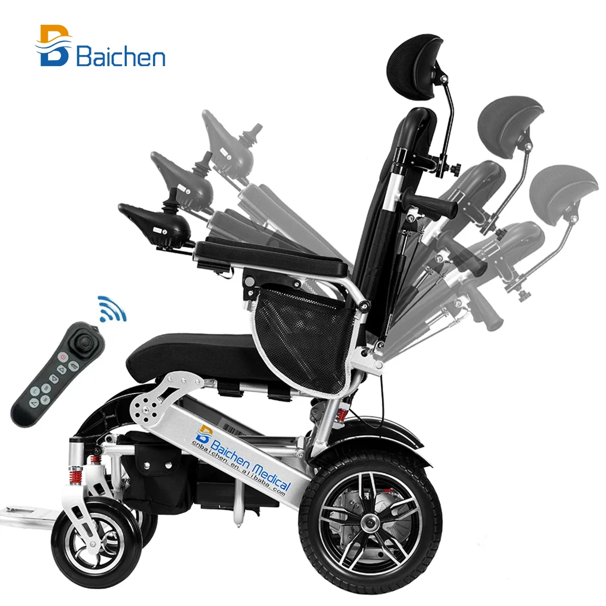 2024 Folding Lightweight Aluminum Beach Wheelchairs Luxury Reclining Electric Wheelchair For Disabled