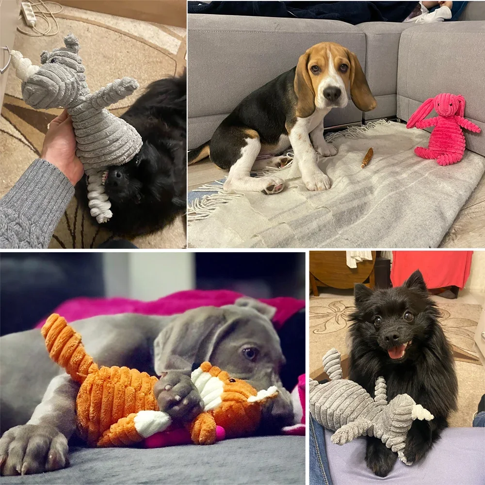 ตุ๊กตาสุนัขของเล่นรูปร่างสัตว์กัดของเล่น Squeaky Corduroy ของเล่นสุนัขสําหรับสุนัขขนาดใหญ่ขนาดเล็กลูกสุนัขสัตว์เลี้ยงอุปกรณ์การฝึกอบรม