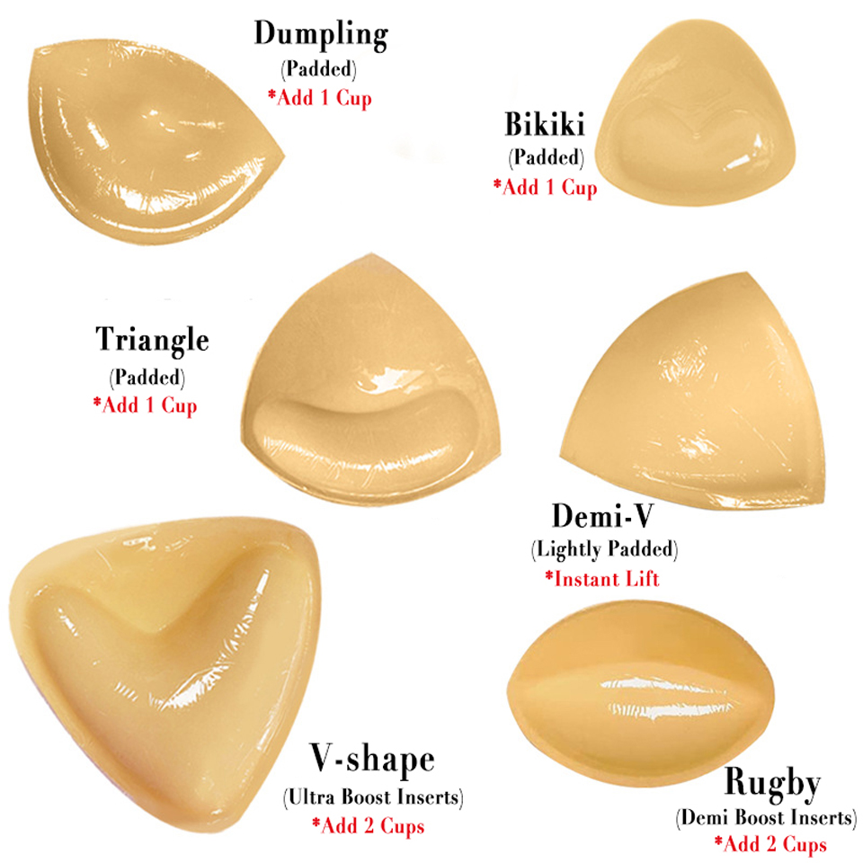 Double Sided Adhesive Sticky Bra Inserts Push Up Thick Sponge Breast Lift Pads Swimsuit Bikini Cup Enhancer
