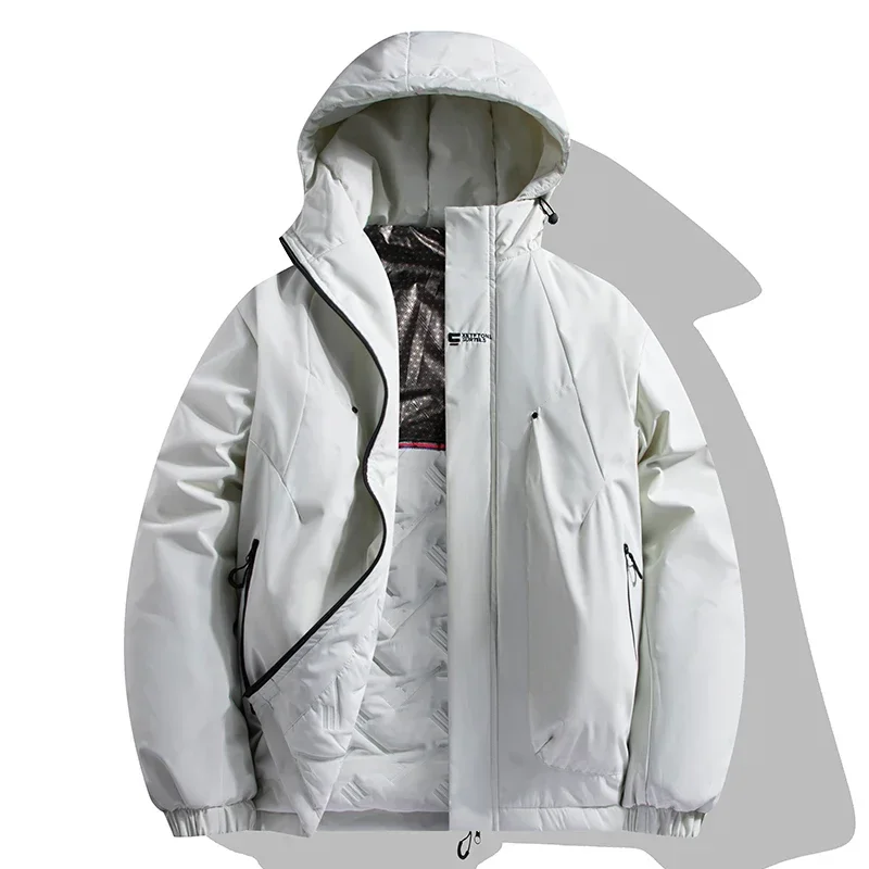 Chaqueta cálida de invierno para hombre, Parka cálida de grafeno a prueba de viento de alta calidad, abrigo acolchado de algodón impermeable informal para parejas, traje de esquí