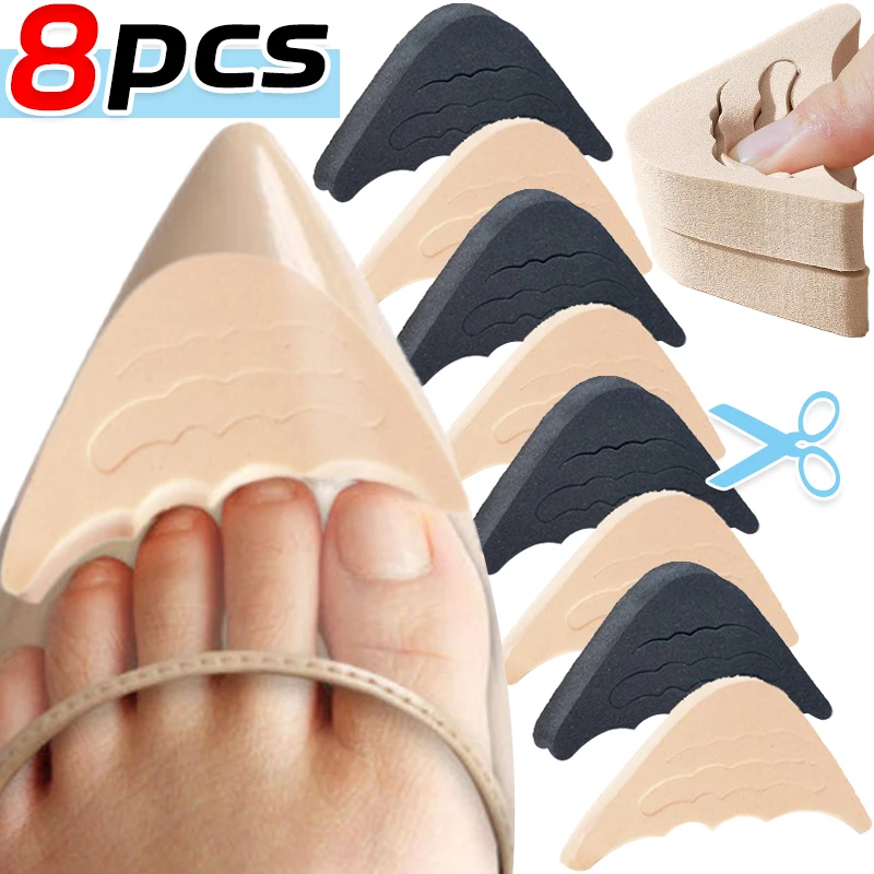 Botas con almohadilla para el antepié de tacón alto para mujer, medias plantillas acolchadas, reducen el tamaño del zapato, almohadilla para el pie, insertos protectores ligeros para zapatos