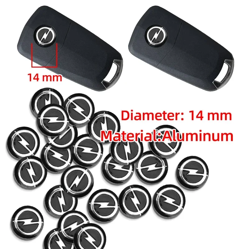 Nowy metalowy 14mm Opel Car Remote Key Fob Emblem Badge Radio button Sticker Replacement for Astra Mokka Insignia Zafira Corsa Tigra