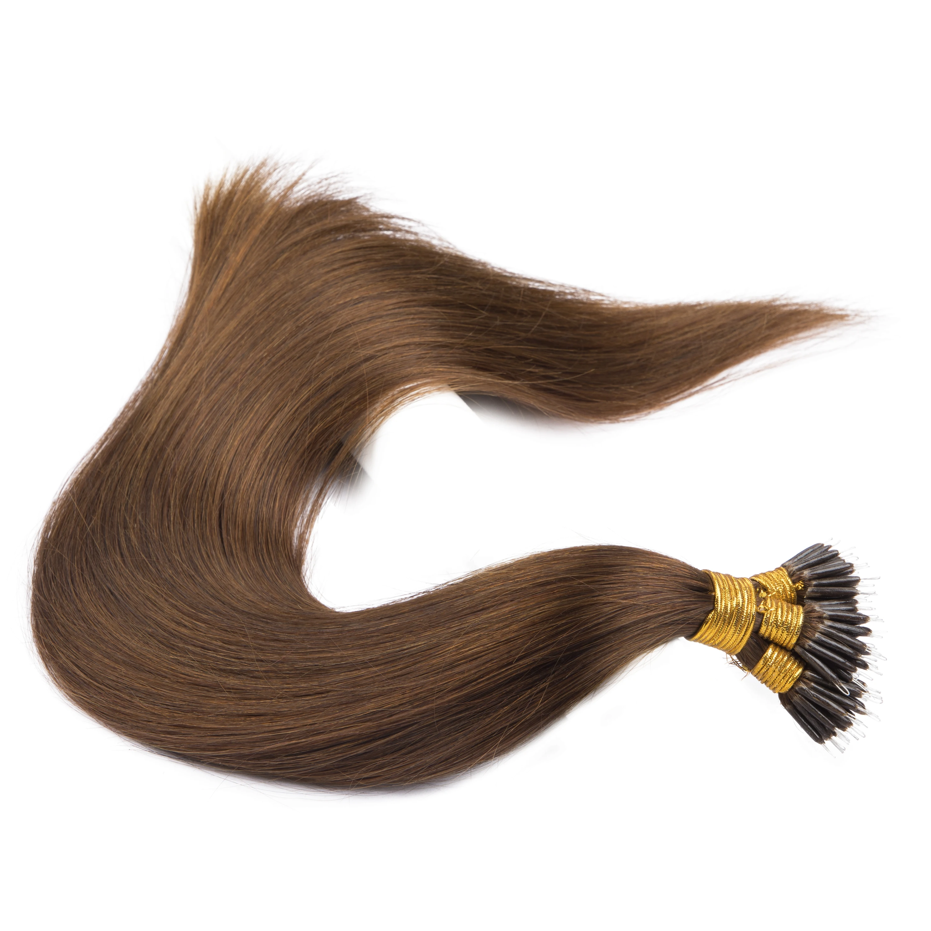 Nano anel micro grânulo loop extensão do cabelo humano 100% real remy cabelo natural máquina feita cápsulas de queratina reta microring cabelo