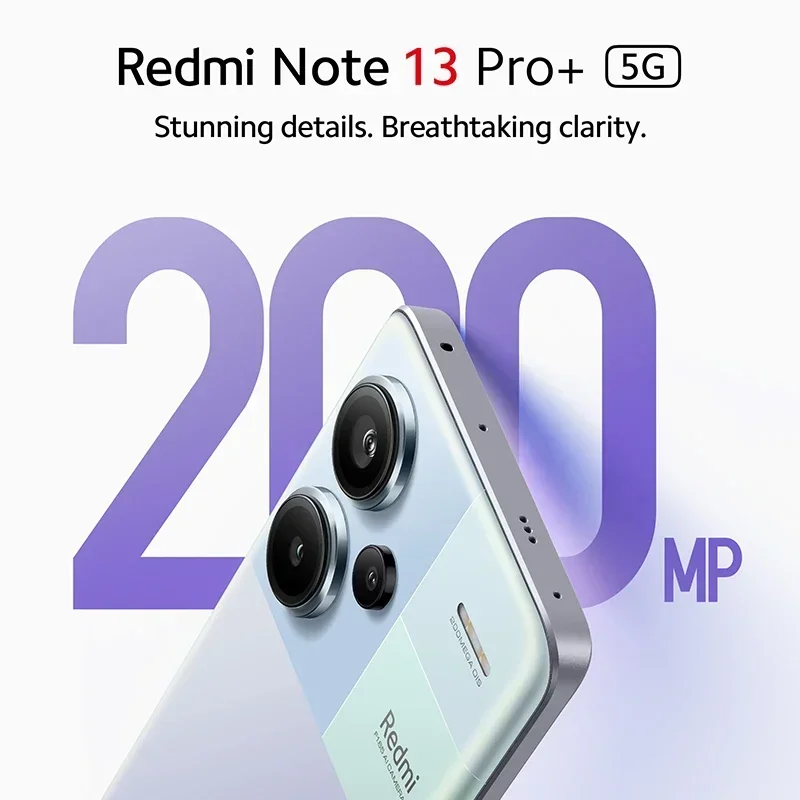 Xiaomi-Smartphone Redmi Note 13 Pro Plus, versión Global, 5G, cámara de 200MP, 120Hz, 1,5 K, pantalla curvada, 7200 Dimensity MTK, Ultra