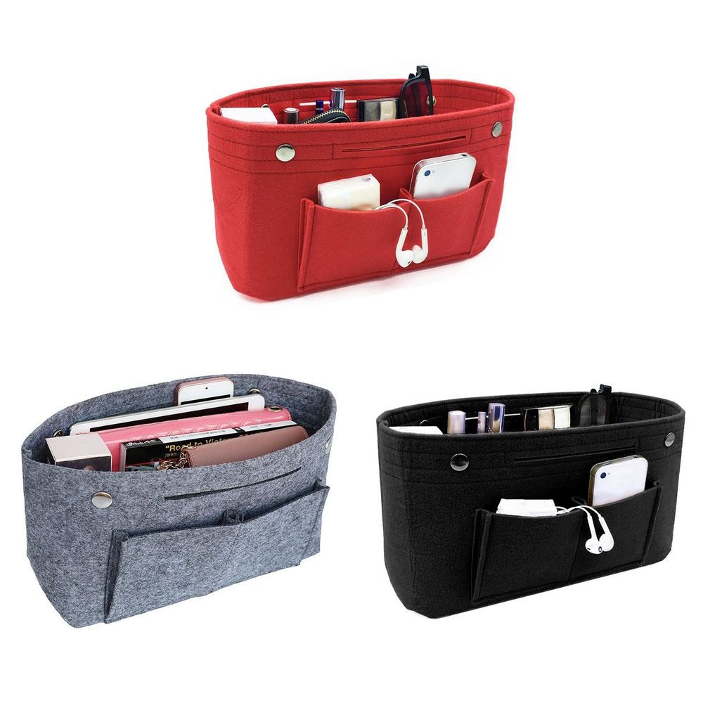 Bolso organizador para mujer, bolsa de viaje de fieltro, forro de inserción, bolsa organizadora
