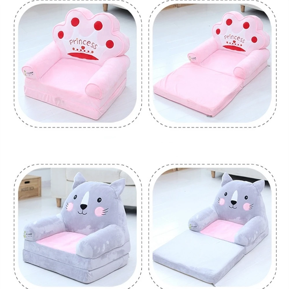 Sofá infantil, sofá-cama conversível para espreguiçadeira, 2 camadas, cadeira dobrável para crianças de 1 a 3 anos, para acampamento noturno de cinema e cochilo