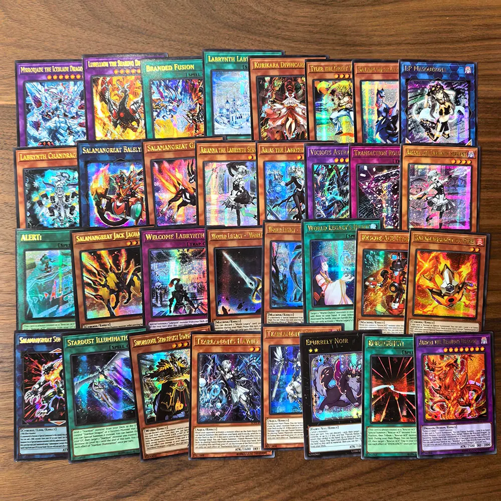 72 ชิ้น YU GI OH การ์ด Golden Letter Proxy เงาการแข่งขันโครงสร้าง Tyler Kurikara แบรนด์ yugioh การ์ดภาษาอังกฤษ