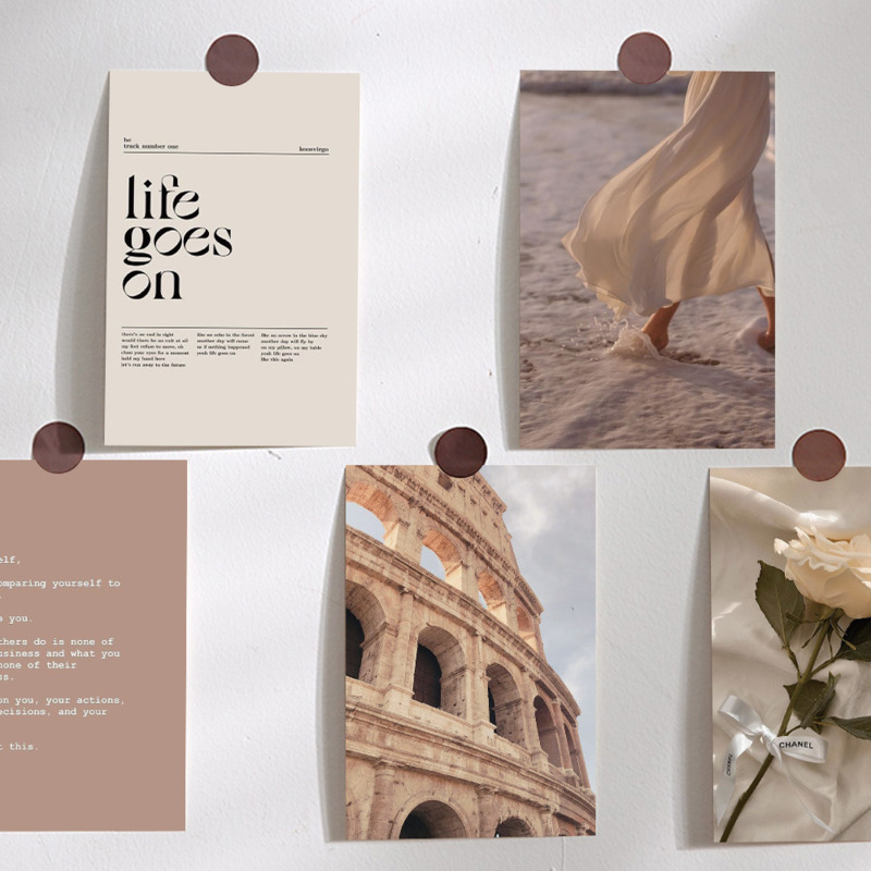 Nuovo Ins Cartolina d'arte minimalista francese 10 Carta decorativa da parete per sfondo moderno per la casa Messaggio creativo Puntelli per foto 10 fogli